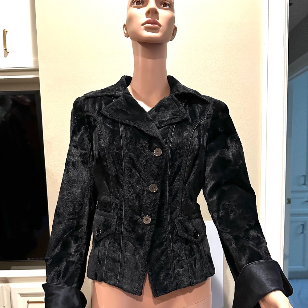 Moto Jacket by Carlisle Black Crushed Velveteen